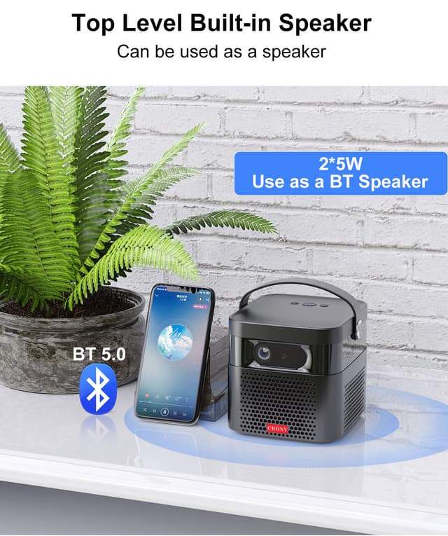 CRONY K5 upright Projector with BT speaker 3D Smart DLP Projector 800 ANSI Lumens 1080P Portable Outdoor DLP 4k Projector