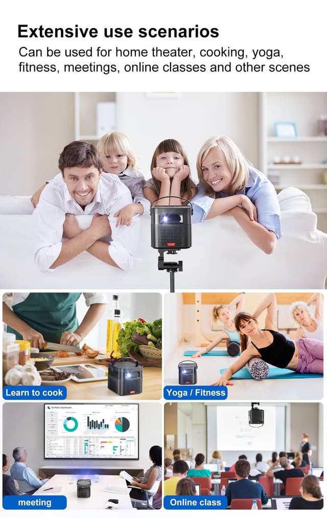 CRONY K5 upright Projector with BT speaker 3D Smart DLP Projector 800 ANSI Lumens 1080P Portable Outdoor DLP 4k Projector