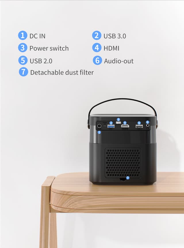 CRONY K5 upright Projector with BT speaker 3D Smart DLP Projector 800 ANSI Lumens 1080P Portable Outdoor DLP 4k Projector