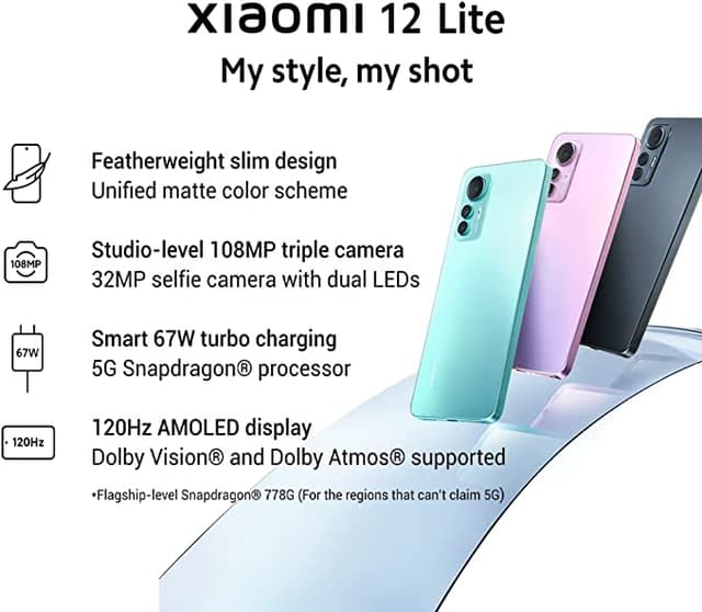 Xiaomi 12 Lite 5G Smartphone Dual-Sim Ram 8GB _Rom 256GB
