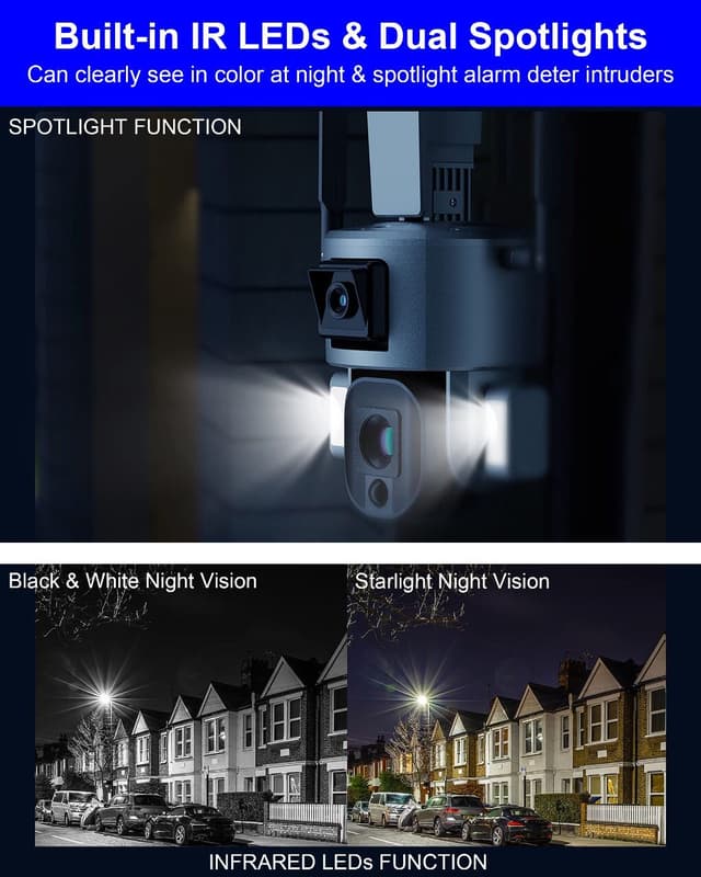 كاميرا المراقبة الخارجية بالطاقة الشمسية بعدستين Dual Linkage 4G Solar PTZ Smart Camera