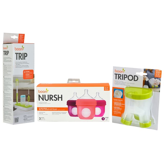 Tomy Boon Boon - Nursh Baby Bottle Set 4oz - Pink