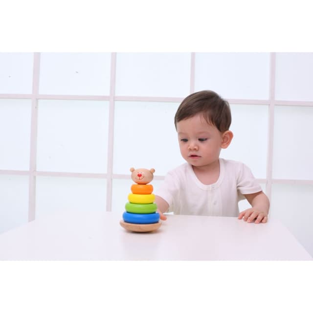 لعبة ترتيب الحلقات للاطفال كلاسيك وورلد اربع حلقات Classic World - Bear Tower