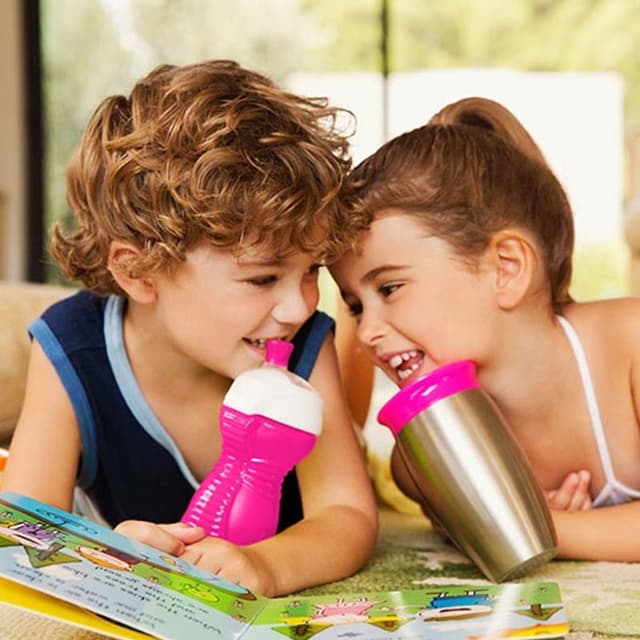 كوب الاطفال بدل الرضاعه سعة 9 أونصة وردي منشكين Munchkin Bite Proof Sippy Cup