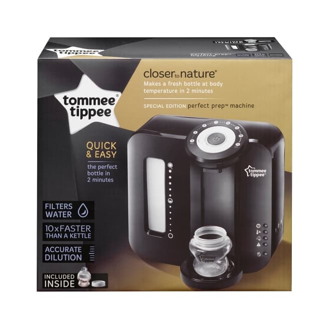 صانعة الحليب للاطفال مع رضاعة أطفال 150 مل وفرشاة رضاعة Tommee Tippee Closer to Nature Perfect Prep Milk Formula Machine + Feeding Bottle + Bottle & Teat Brush