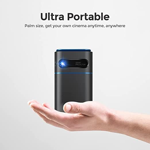 بروجكتر صغير محمول بالبطارية مناسب للمعلمين Wownect Mini DLP Support 1080P Portable Projector سعة 7000 مللي أمبير