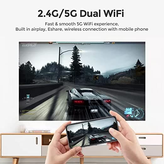 بروجكتر صغير محمول بالبطارية مناسب للمعلمين Wownect Mini DLP Support 1080P Portable Projector سعة 7000 مللي أمبير