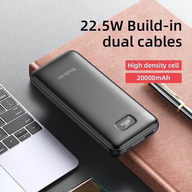 باور بانك محمول سعة 20000 مللي أمبير Yoobao LC5 Powerbank with Built-in LED Display