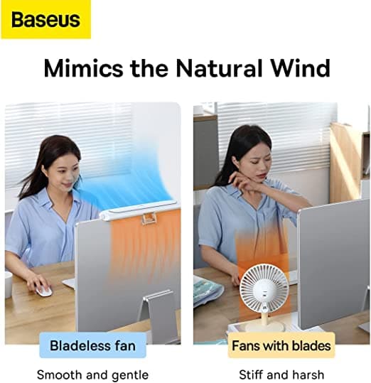 مروحة صغيرة للمكتب Baseus Refreshing Monitor Clip-On & Stand-Up Desk Fan
