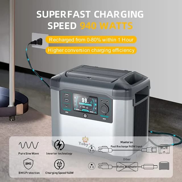 بطارية متنقلة للرحلات 1500W توبيز Toby's Portable Power Station TBS-273A