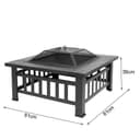 Generic Outdoor Garden Square Fire Pit with Cover