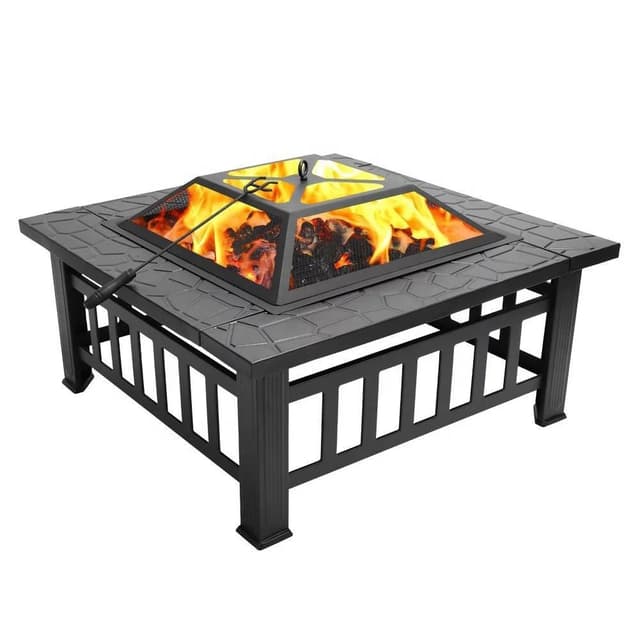 Generic Outdoor Garden Square Fire Pit with Cover