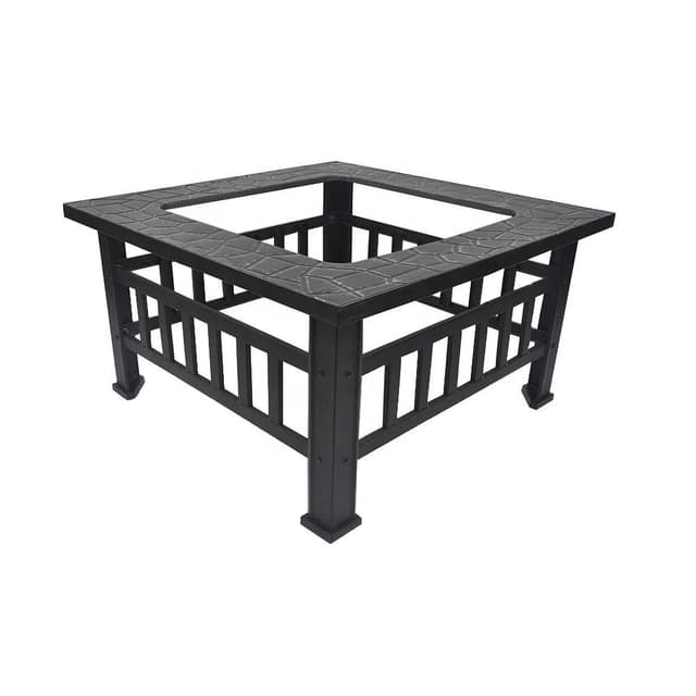 Generic Outdoor Garden Square Fire Pit with Cover