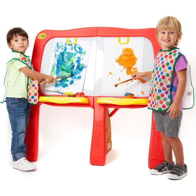 لعبة لوحة الرسم المزدوجة سوبر دوبر من كرايولا للأطفال مع كرسي  Crayola Super Duper Art Studio