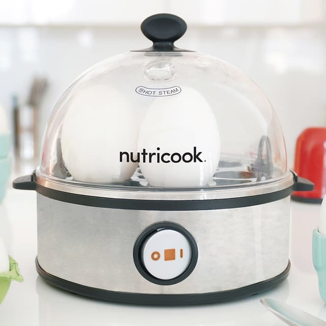سلاقة بيض سريعة 7 بيضات من نوتري كوك لون فضي Nutricook Rapid Egg Cooker 7 Egg Capacity