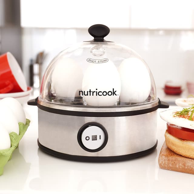 سلاقة بيض سريعة 7 بيضات من نوتري كوك لون فضي Nutricook Rapid Egg Cooker 7 Egg Capacity