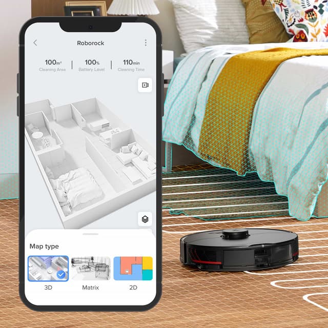 مكنسة روبوت التنظيف روبوروك Roborock S7 MaxV Robot Vacuum بقوة شفط 5100 باكسال