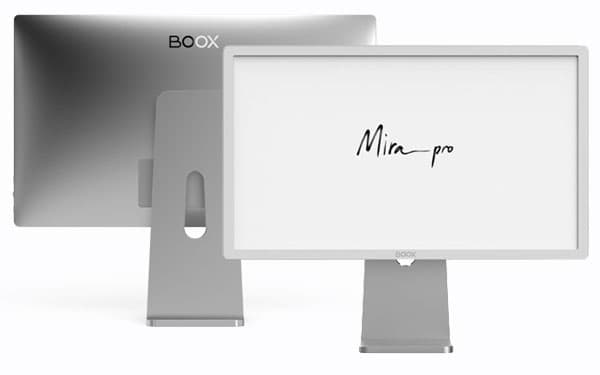 25.3" boox mira pro 25.3 16 9 monochrome e ink monitor Silver Gray