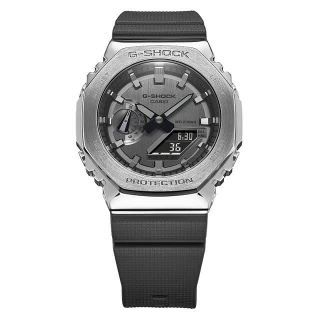 ساعة كاسيو جي شوك ميتال كولكشن أنالوج و رقمي رجالي فضي Casio G-SHOCK Metal Collection  Watch GM-2100B-: 