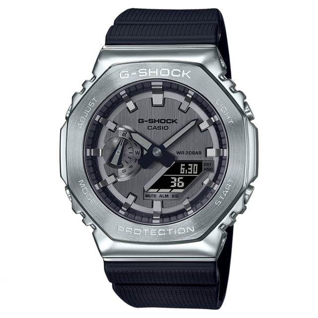 ساعة كاسيو جي شوك ميتال كولكشن أنالوج و رقمي رجالي فضي Casio G-SHOCK Metal Collection  Watch GM-2100B-: 