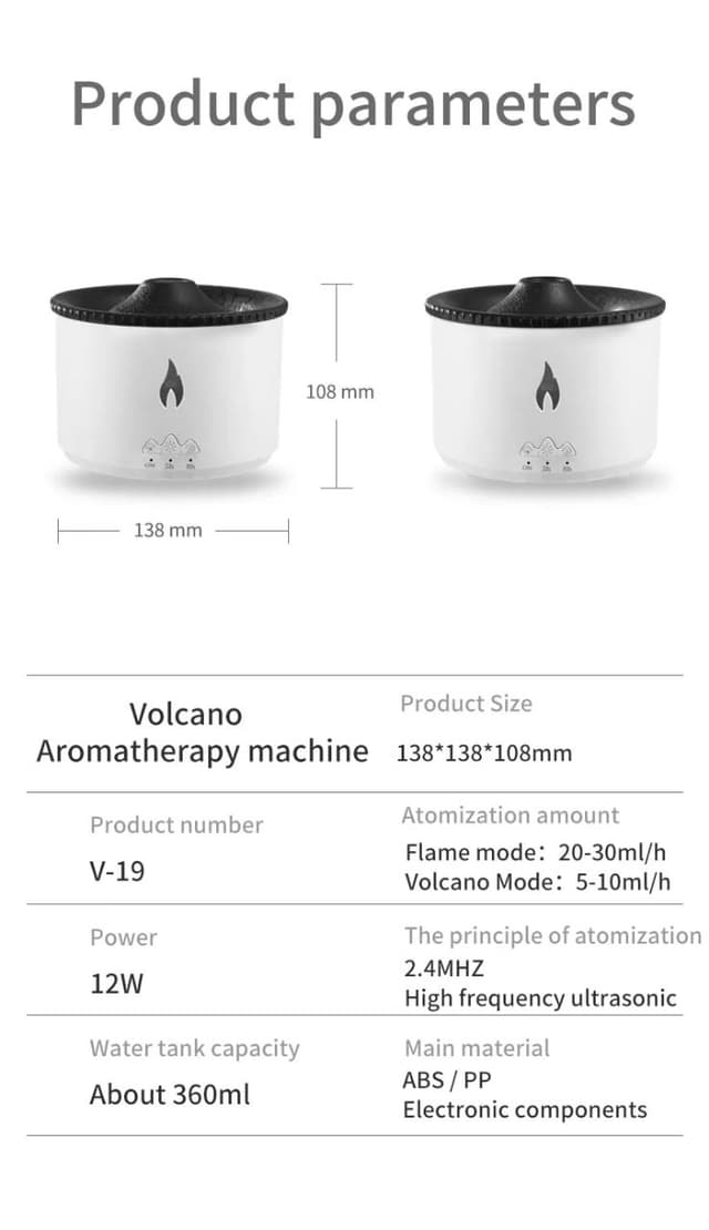 Volcano Aroma Diffuser Ultrasonic Oil Diffuser