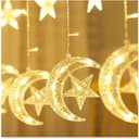 Toby's Ramadan Crescent Moon Star Curtain LED Fairy Lights