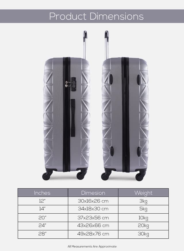 طقم شنط سفر 5 قطع بارا جون Para John Hardside Travel Trolley Luggage Bag Set