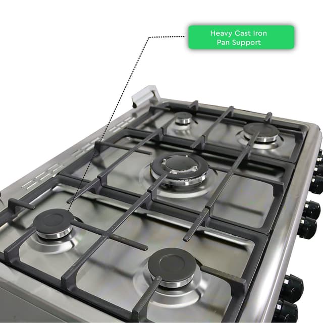 Nobel Gas Cooker Stainless Steel 90x60cm 5 Gas Burners Turkey