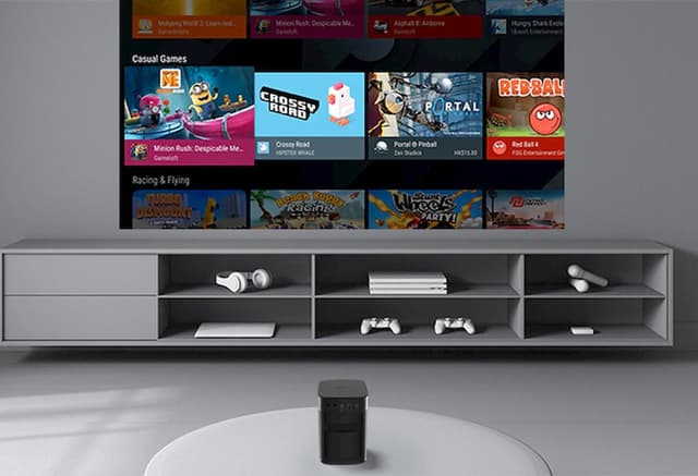 بروجكتر منزلي أندرويد محمول قابل للشحن اكس جيمي هالو 1080 بكسل Xgimi Halo Smart Mini Full HD Portable Projector