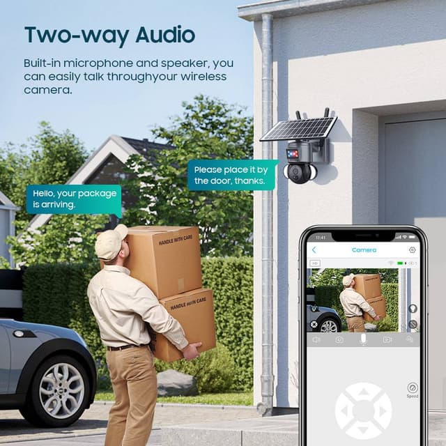 كاميرا مراقبة خارجية بالطاقة الشمسية 360 درجة Wireless PTZ Solar Security Camera 4G