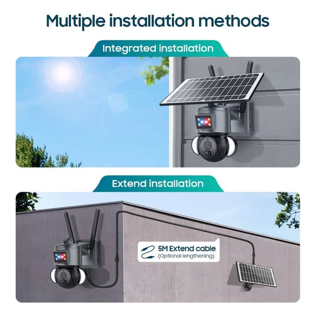 كاميرا مراقبة خارجية بالطاقة الشمسية 360 درجة Wireless PTZ Solar Security Camera 4G