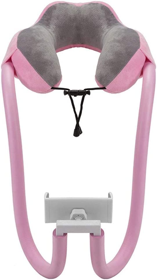 Neck Pillow With Foldable Lazy Phone Bracket 
