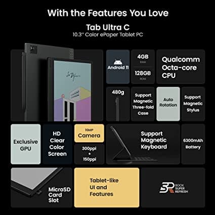 جهاز تابلت بوكس تاب الترا سي الذكي رامات 4 جيجا - تخزين 128 جيجا BOOX Tab Ultra C Tablet