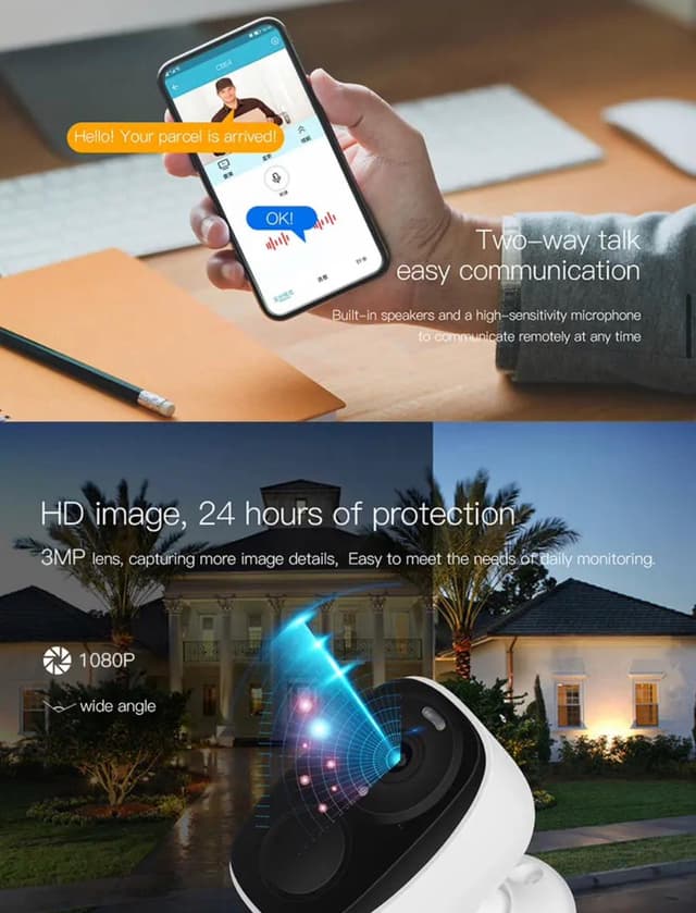 Smart Wireless Battery Camera With Solar Panel