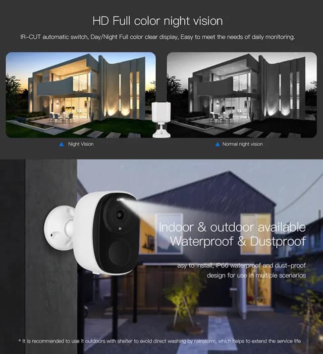 Smart Wireless Battery Camera With Solar Panel