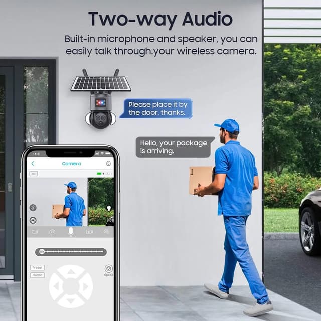 كاميرا مراقبة خارجية بالطاقة الشمسية 360 درجة Wireless PTZ Solar Security Camera 4G