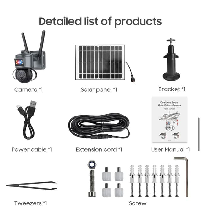 كاميرا مراقبة خارجية بالطاقة الشمسية 360 درجة Wireless PTZ Solar Security Camera 4G