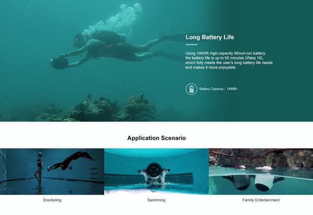 RoboSea Warp 10 Underwater Scooter 3 Gears