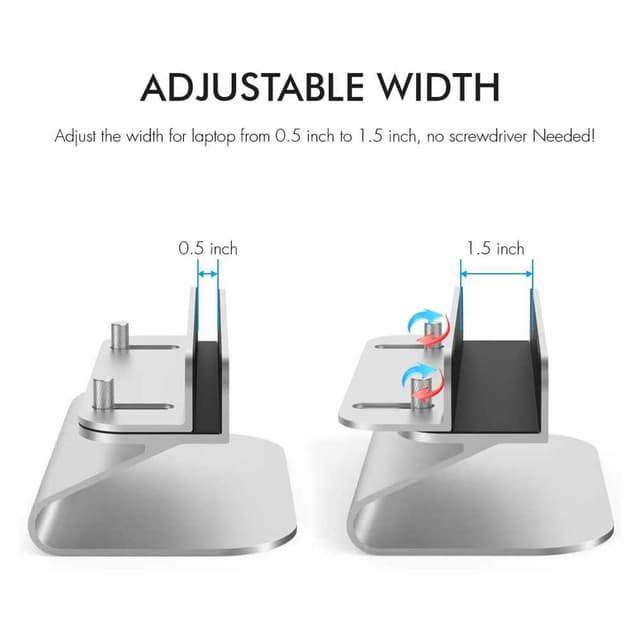 AhaStyle Adjustable Aluminium Vertical Laptop Stand - Silver [ ST07_SL ]