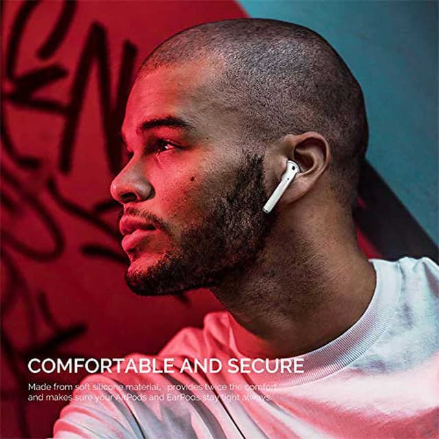 غطاء سماعات أذن ايربودز اهاستايل مقاس كبير عدد 3 أبيض AhaStyle Silicone Cover for Airpods