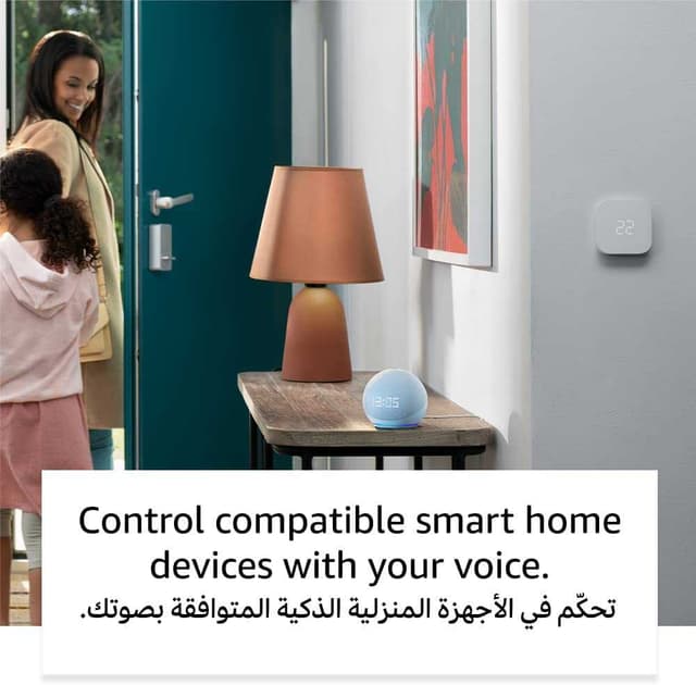 Amazon All-New Echo Dot (4th Gen)Smart Speaker with Alexa & Clock - Glacier White [ B7W644-GLWHT ]