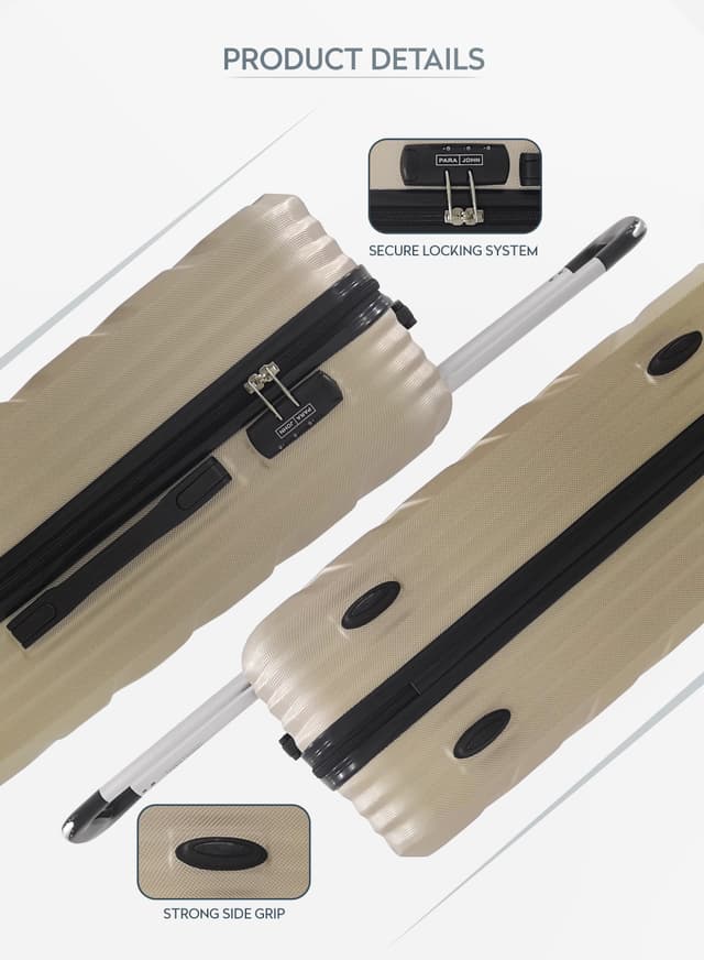 طقم شنط سفر 20/24/28 انش صلبة بارا جوهن 3 قطع سكري PARA JOHN Hard side ABS Luggage Trolley Set