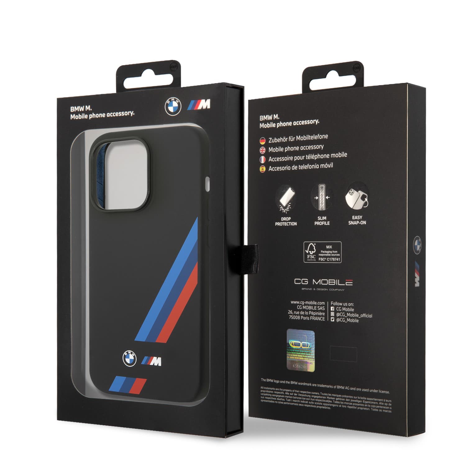 كفر جوال أيفون 14 بلس سيليكون ماج سيف أسود بي ام دبليو BMW M Collection Magsafe Liquid Silicone Case For iPhone 14 Plus