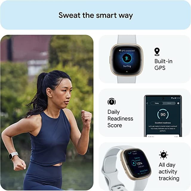 ساعة يد الكترونية ذكية فيت بيت سينس 2 أبيض Fitbit Sense 2 Fitness Wristband