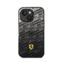 Ferrari Gradient PC/TPU Case With Allover Scuderia & Dyed Bumper For iPhone 14 Plus - Black [ FEHCP14MEAOK ]