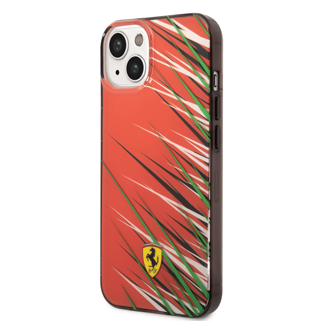 Ferrari PC/TPU Case With Double Layer Grass Print For iPhone 14 - Red [ FEHCP14SYPER ]