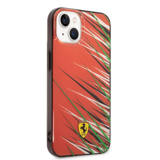 Ferrari PC/TPU Case With Double Layer Grass Print For iPhone 14 - Red [ FEHCP14SYPER ]