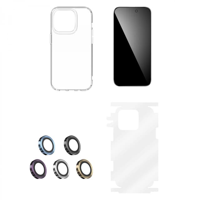 بكج حماية ايفون 14 برو ماكس أسود جرين Green 4 in 1 360° Privacy Protection Pack for iPhone 14 Pro Max Black