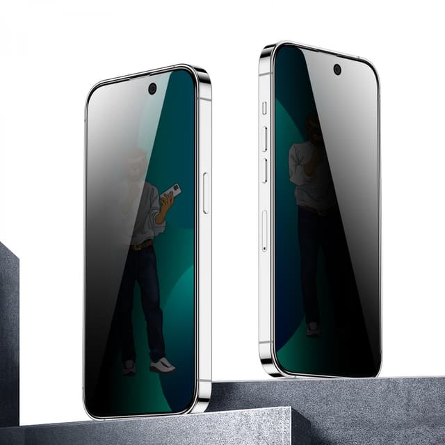 Green Lion Green 9H Steve Privacy Full Glass Screen Protector for iPhone 14 Pro ( 6.1" ) - Black [ GN9HSPY14P ]