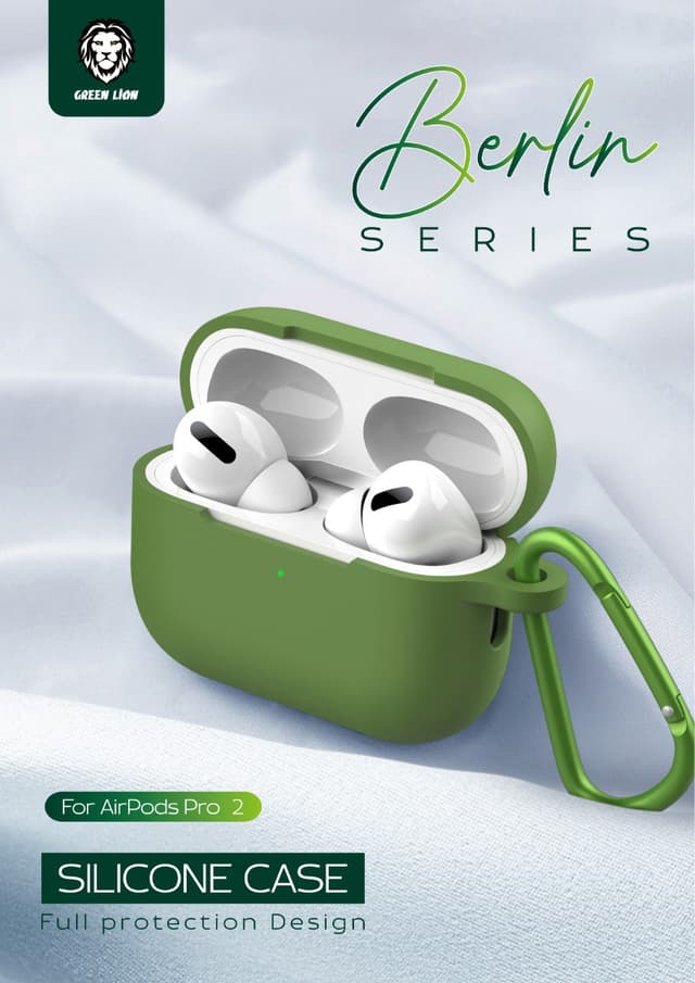 Green Lion Berlin Series Silicone Case for Airpods Pro 2 - Black [ GNBERLAIRPRO2BK ]